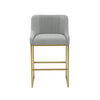 Lisa Grey Pleated Velvet Counter Stool