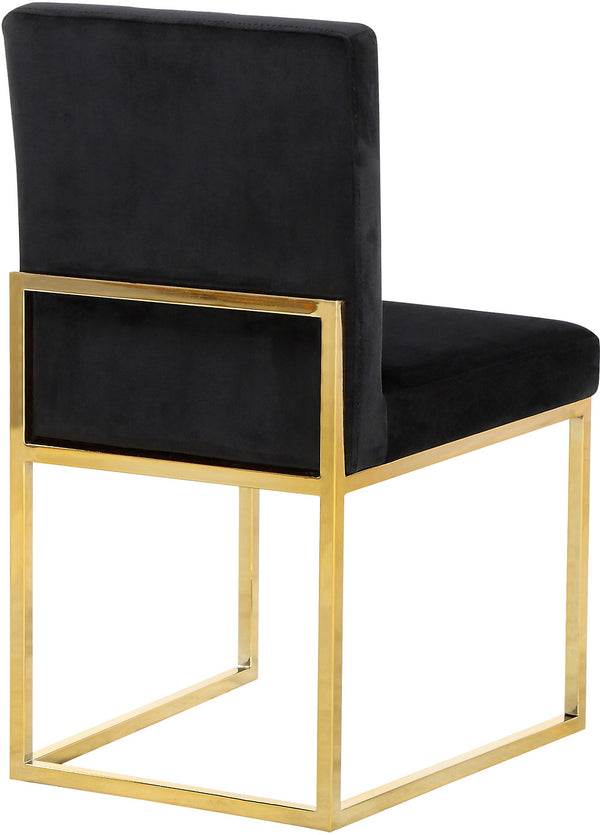 Joanna Dining Chair In Black Velvet and Gold