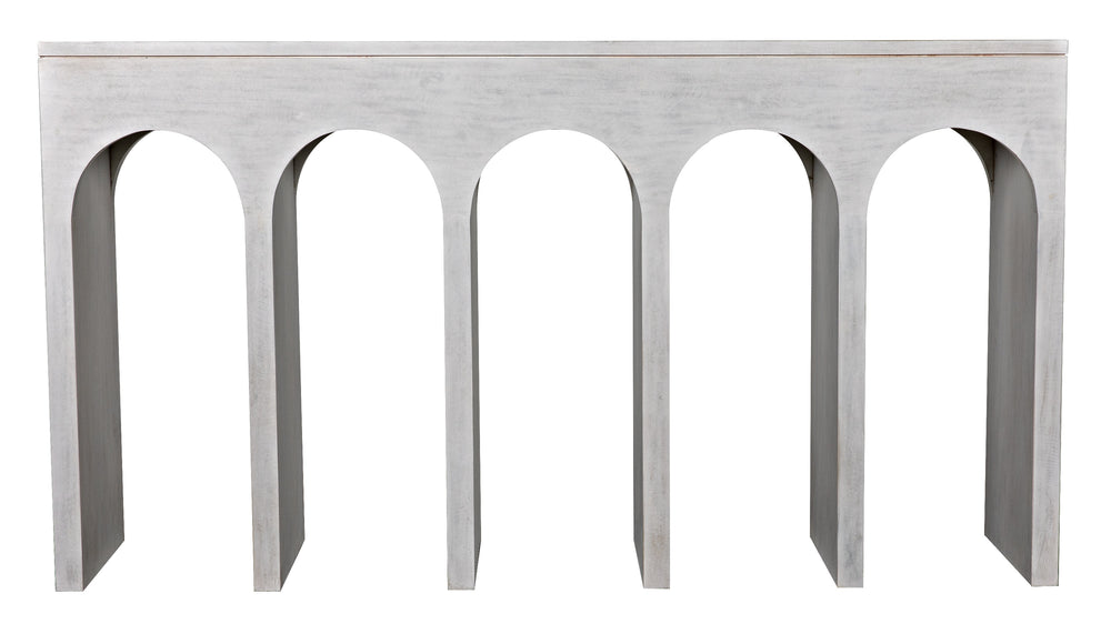 Bridge Console in White Wash Mahogany and Veneer