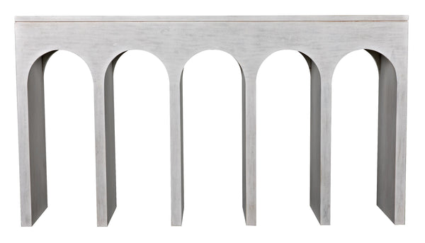 Bridge Console in White Wash Mahogany and Veneer