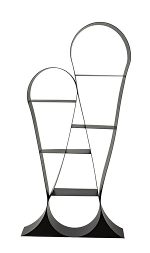 Zaha Industrial Steel Bookcase in Matte Black