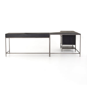 Trey Desk System With Filing Cabinet in Black Wash