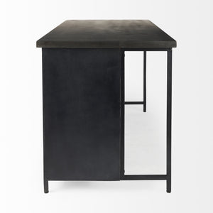 Dimitra 62.0L x 32.0W x 36.0H Dark Iron W/Glass Doors Kitchen Island