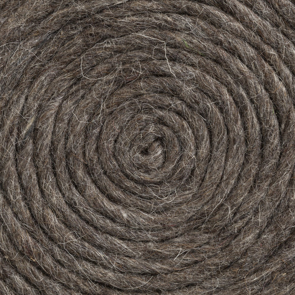 Allium Dark Brown Handwoven Wool Cylindrical Pouf