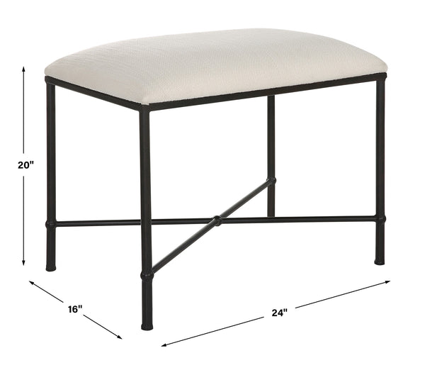 Avenham Small Black Framed Bench