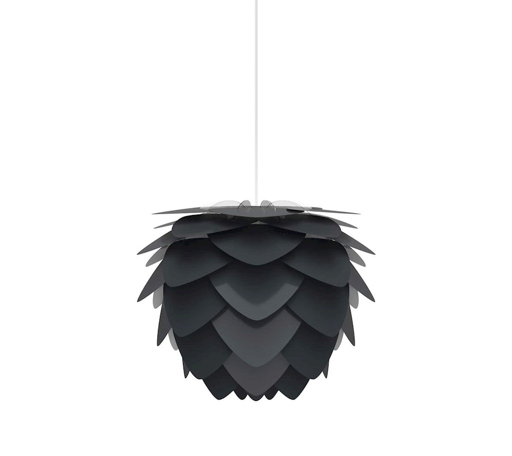 Aluvia Mini Plug-In Pendant in Anthracite with White Cord