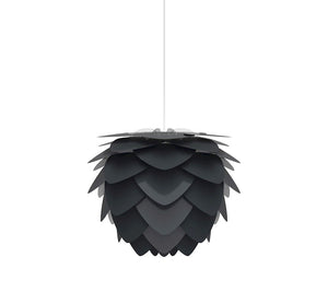 Aluvia Mini Plug-In Pendant in Anthracite with White Cord