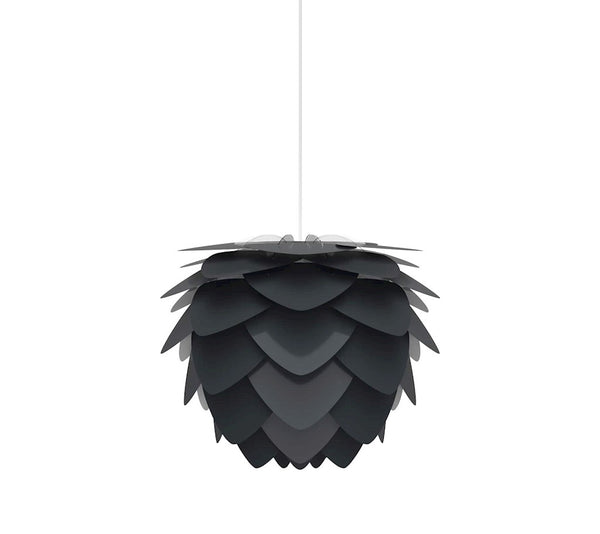 Aluvia Mini Plug-In Pendant in Anthracite with White Cord