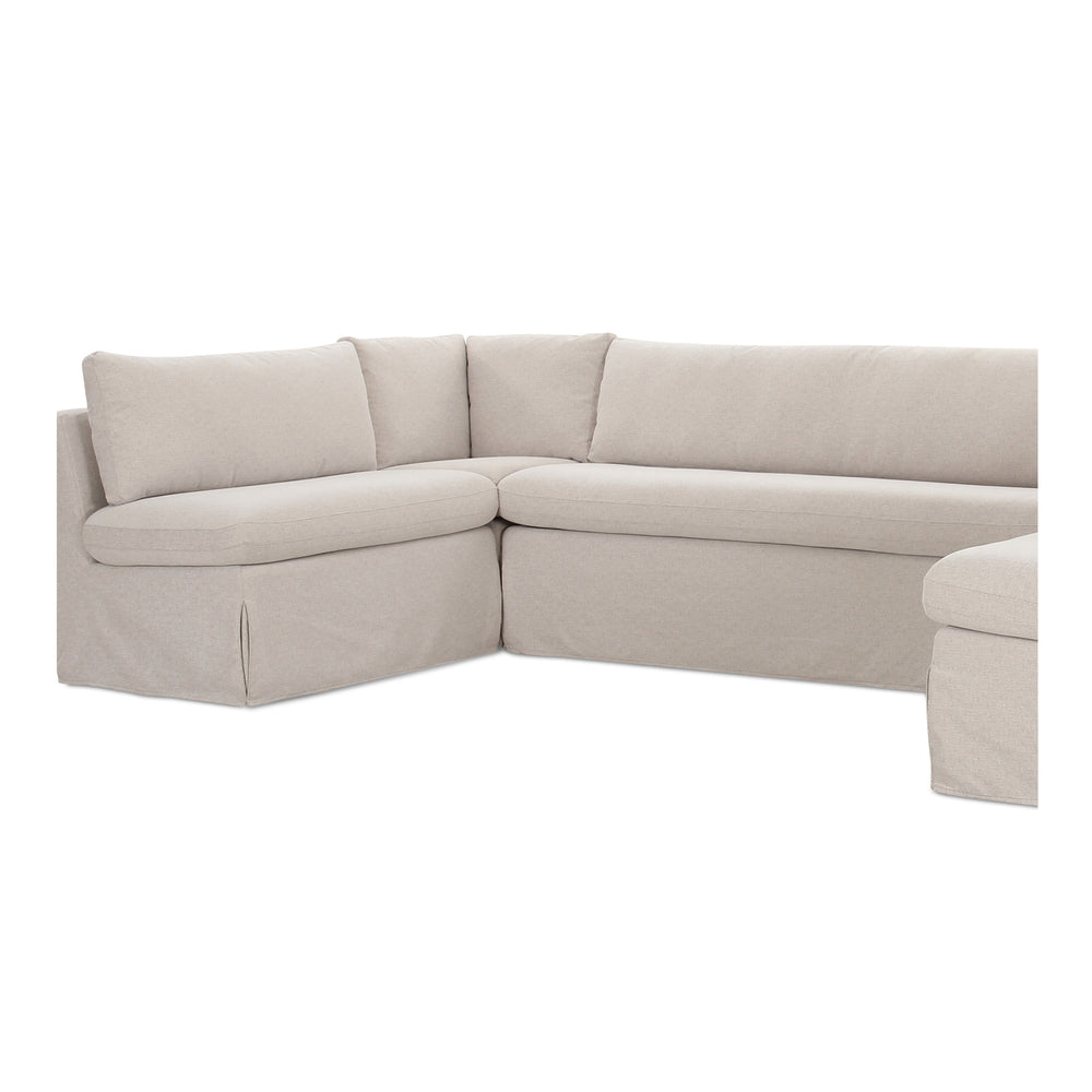 Moe's Fable U-Shape Slipcover Banquette 129" Beige