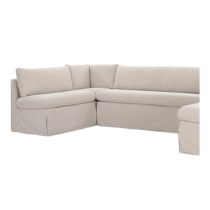 Moe's Fable U-Shape Slipcover Banquette 129" Beige