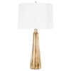 GOLD LEAF TASSEL LAMP WITH 17 INCH DIAMETER SHADE