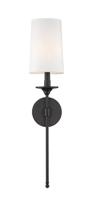 Emily 1 Light Wall Sconce in Matte Black Finish