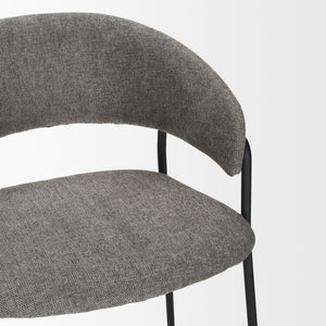 Carolyn Counter Stool w/ Gray Fabric & Matte Black Metal