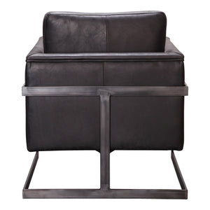 Moe's Luxley Club Chair in Black Leather