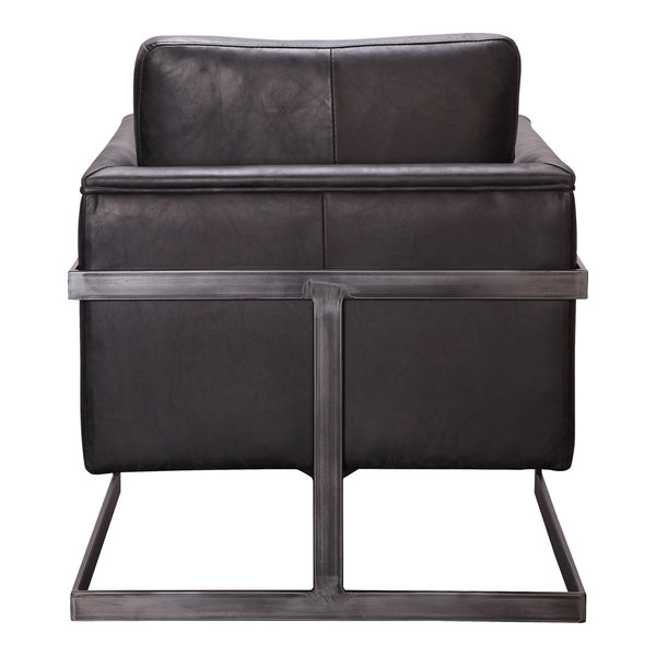 Moe's Luxley Club Chair in Black Leather
