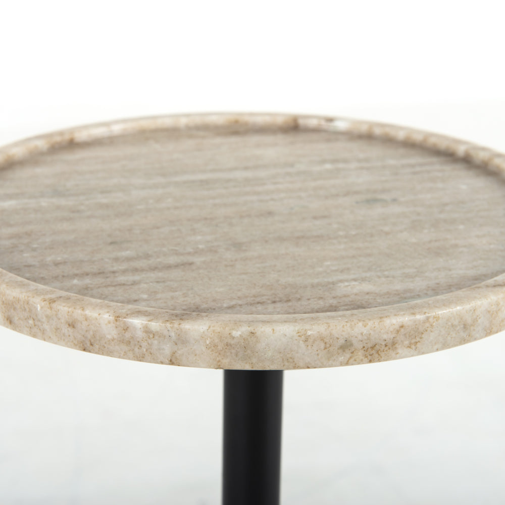 Viola Accent Table-Antique White Marble