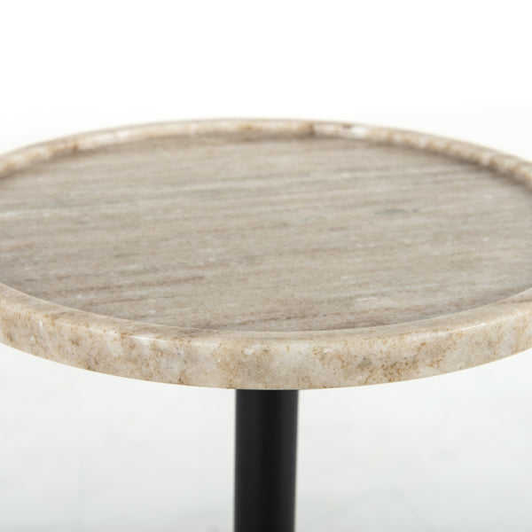 Viola Accent Table-Antique White Marble