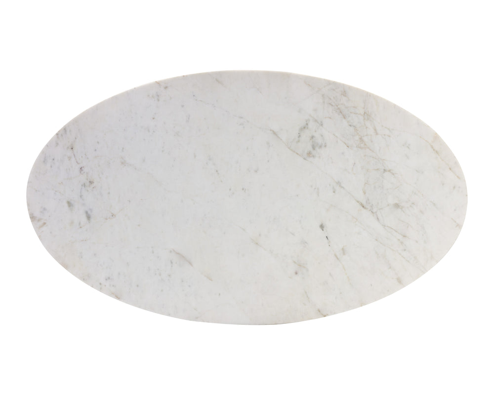 Kiara Coffee Table - Gunmetal - White Marble