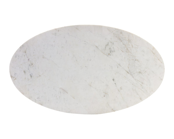 Kiara Coffee Table - Gunmetal - White Marble