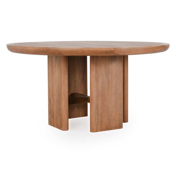 Selena Solid Wood Round Dining Table - Hickory Brown