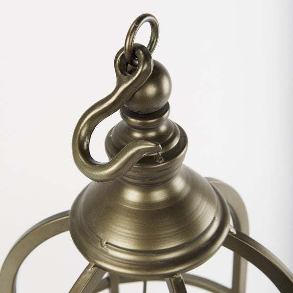 Gerson I Large Cage-Style Gold Metal Candle Holder Lantern
