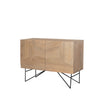 Darwin Light Brown Wooden 2 Door w/ 2 Shelves Accent Cabinet