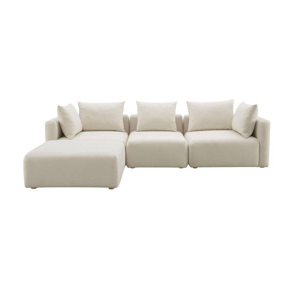 Hangover Cream Linen 4-Piece Modular Sectional