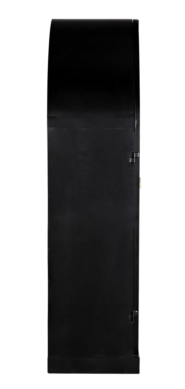 Yoke Hutch Industrial Steel and Glass Matte Black Cabinet