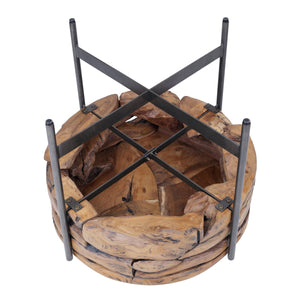 Bardo KD Reclaimed Teak Side/ End Table, Natural 