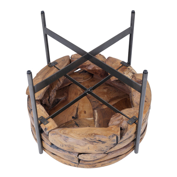 Bardo KD Reclaimed Teak Side/ End Table, Natural 