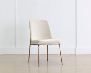 ZEKE DINING CHAIR - ANTIQUE BRASS - BERGEN IVORY
