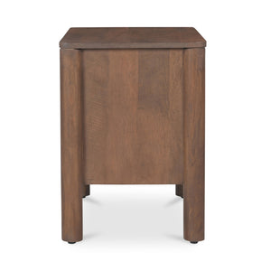 Wiley Nightstand in Vintage Brown with Brass Handles