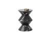 UNION END TABLE - MARBLE LOOK - BLACK