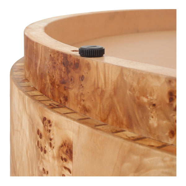 Arsenio Burl Wood Round Coffee Table, Natural Burl