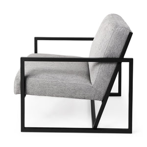 Armelle Gray Fabric Seat W/Black Metal Frame Accent Chair