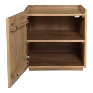 Plank Nightstand in Natural Oak with Storage Cabinet
