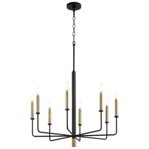 Apollo Chandelier in Noir / Aged Brass
