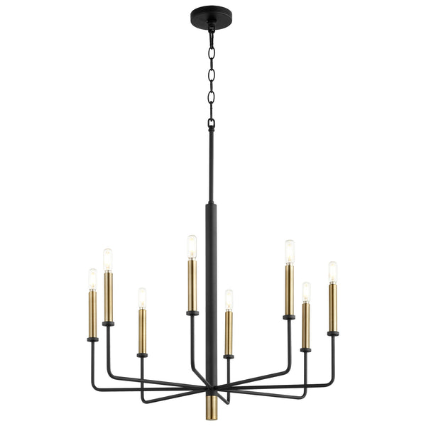 Apollo Chandelier in Noir / Aged Brass