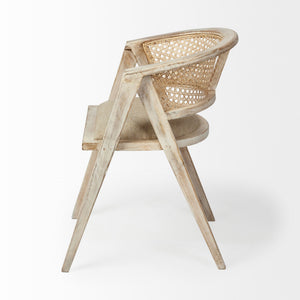 Tabitha I Blonde Wooden Frame 100% Polyester Seat Dining Chair