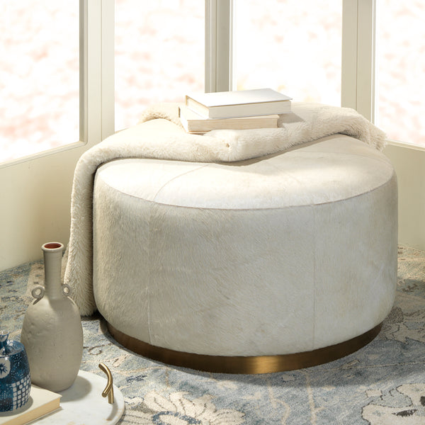 Thackery Hide On Roud Pouf, Large