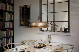 Clava Dine Hardwired Pendant in Copper with White Cord