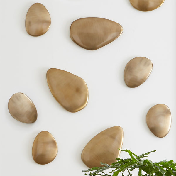 River Stone Wall Tile, Brass Finish, Large