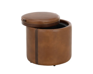 BORELLI STORAGE OTTOMAN - TOBACCO TAN / AUTUMN CHESTNUT