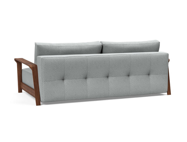 RAN D.E.L. SOFA BED in MELANGE LIGHT GREY FABRIC WITH Dark wood LEGS 538