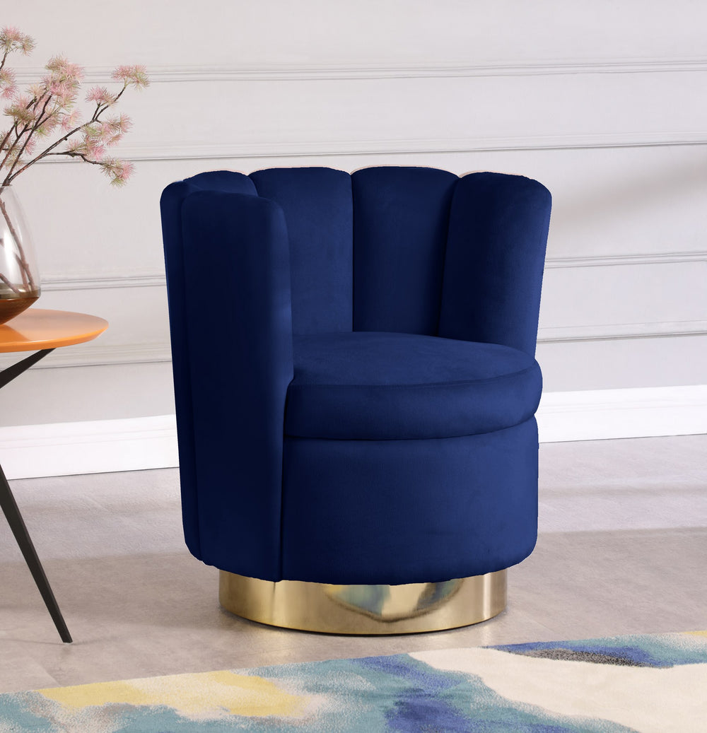 Anita Accent Chair In Navy Velvet
