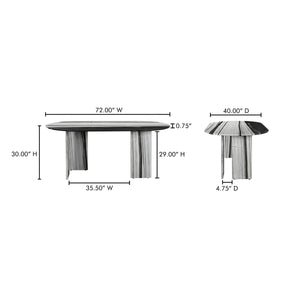 Celia Oval Dining Table in Panda Marble