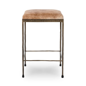 Classic Home Bose Hide Counter Stool with Iron Frame