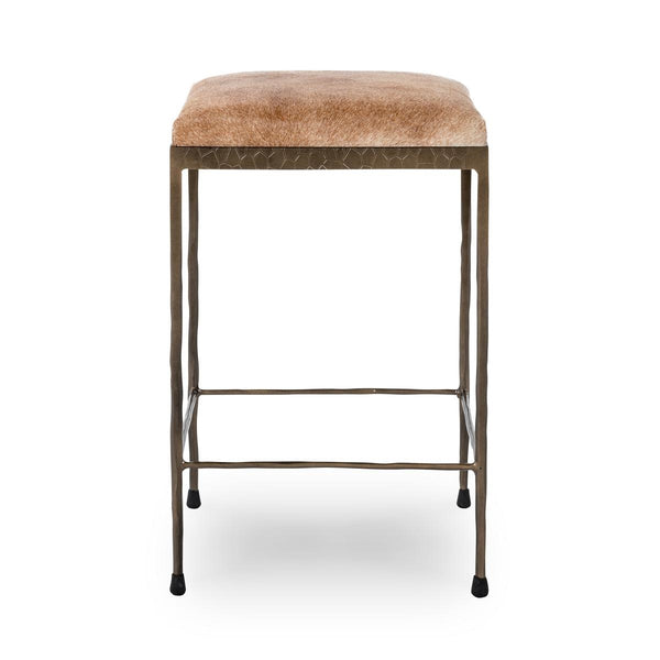 Classic Home Bose Hide Counter Stool with Iron Frame