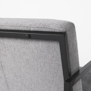 Armelle Gray Fabric Seat W/Black Metal Frame Accent Chair