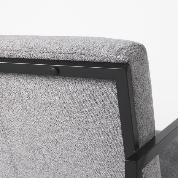 Armelle Gray Fabric Seat W/Black Metal Frame Accent Chair